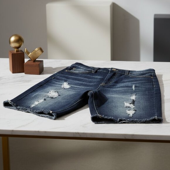 NOBO High Rise Women's Blue Destressed Cropped Jeans -Tag Size 13 - Picture 1 of 5